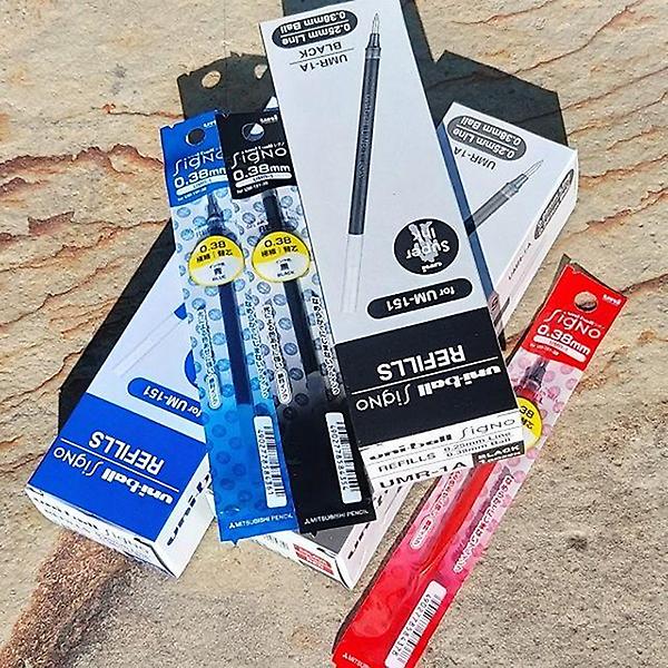  유니볼 시그노 캡식 0.38mm 리필심 UMR-1A 12개입