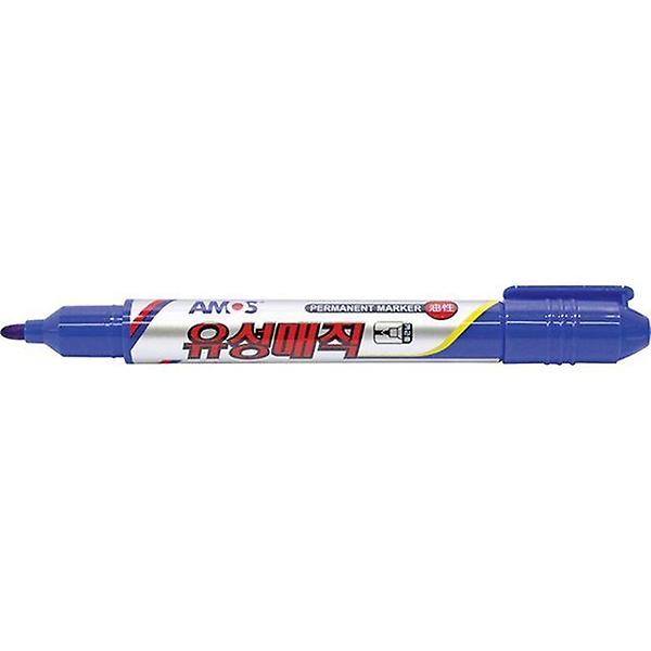  아모스 유성매직 청 (12EA)(1-2mm 청색 12EA)