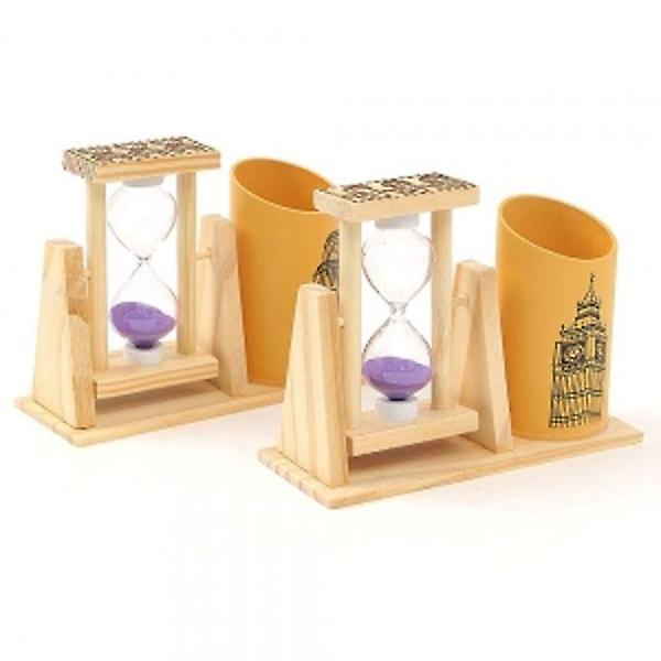  베이직 모래시계 펜꽂이 2p세트(퍼플) 연필 볼펜통