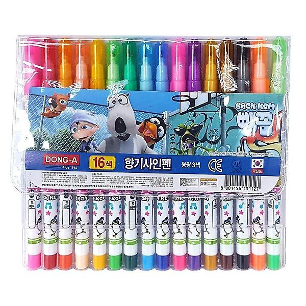  동아 향기싸인펜 16색 (빼꼼)