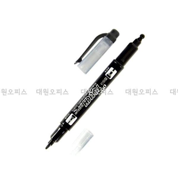  동아 원터치 양면 컴퓨터용 싸인펜 (1타)-둥근닙