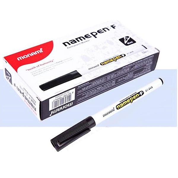  중간글씨용 모나미네임펜-블랙 12P 유성네임펜