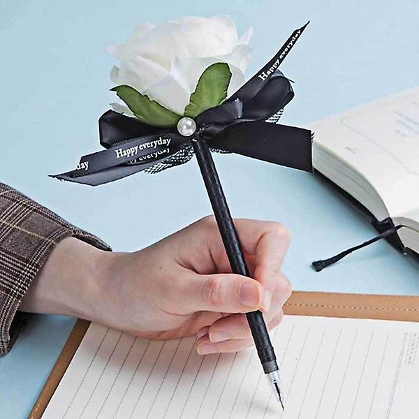  장미 볼펜 로즈플라워펜 중성 꽃펜 꽃 아이보리 선물