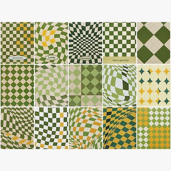  다꾸스티커세트 착시디자인 입체 스티커 그린