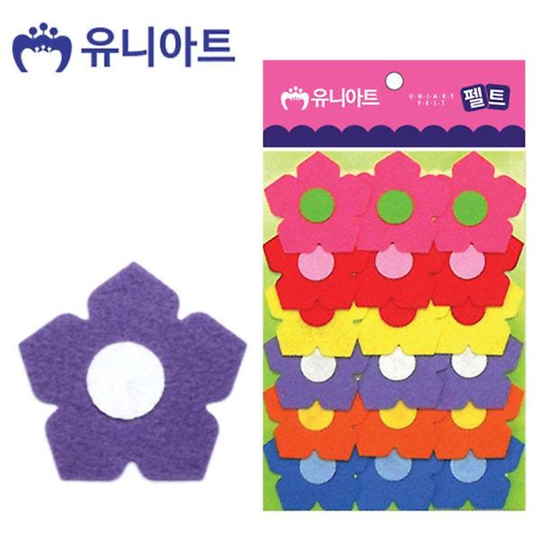  유니아트 (펠트) 5잎꽃 (대) (18pcs 60mm) (P0000CML)
