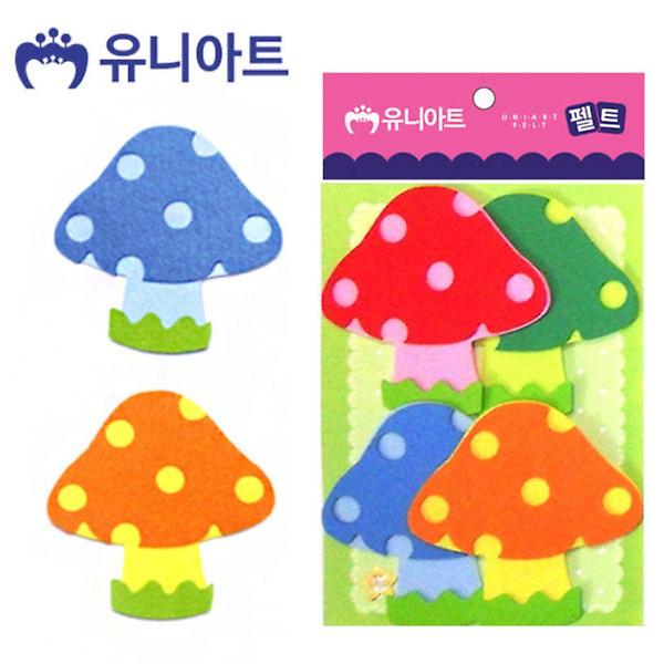 유니아트 (펠트) 풀버섯 (분홍) (4pcs 90x90mm) (P0000CLV)
