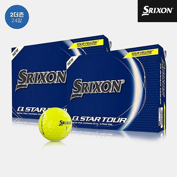  [2더즌 24알]던롭코리아 정품 스릭슨 Q-STAR 투어 5 골프볼[남여공용][옐로우][3피스]
