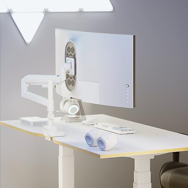  엔산 UHML-15P 폴타입 초고중량  가스스프링 싱글모니터암 화이트