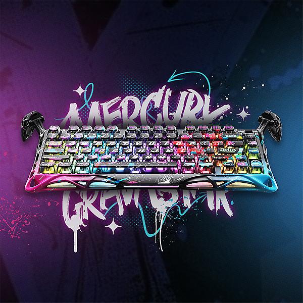  그라바스타 머큐리 V75 Pro 기계식 자석축 유선 키보드 - 네온 그래피티