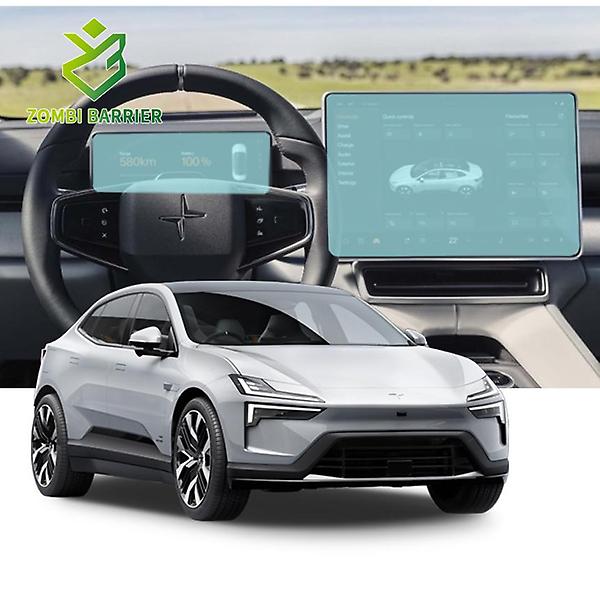  폴스타4 내비게이션 계기판 리어 공조기3종 세트 퓨어 저반사 액정보호필름