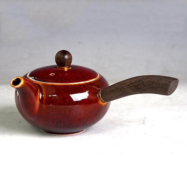  고원 요변 녹차 다구 횡파다관 레드 2인용 180ml 티팟 차주전자