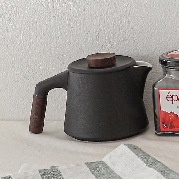  고원 계수나무 티포트 450ml 블랙 도자기 티팟+차거름망