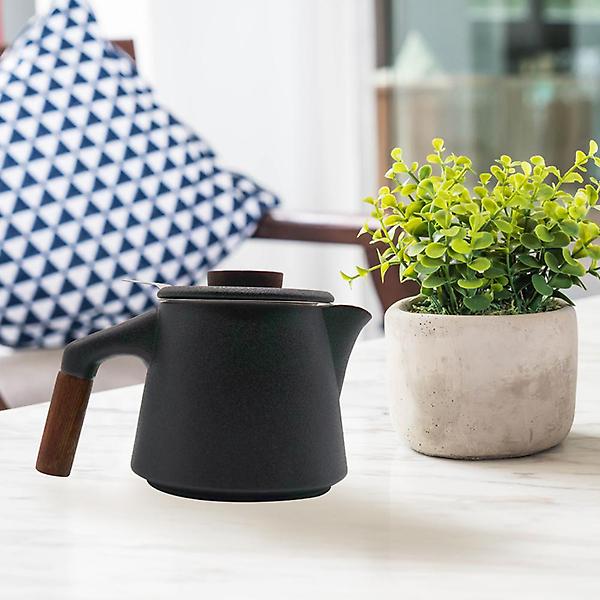  고원 계수나무 티포트 450ml 블랙 도자기 티팟+차거름망