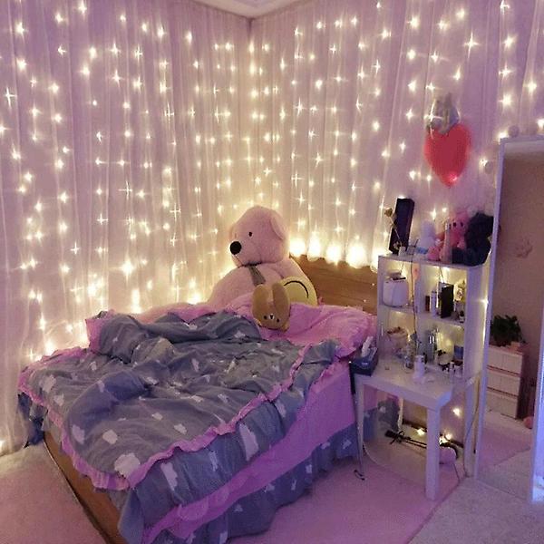  [은하수] 300구 투명선 LED 커튼 웜색 지니전구