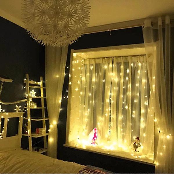  [은하수] 300구 투명선 LED 커튼 웜색 지니전구