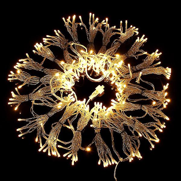  [은하수] 300구 투명선 LED 커튼 웜색 지니전구