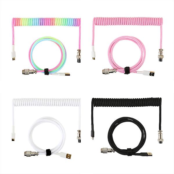  COX 스프링 8K C type 키보드 항공 케이블 레인보우