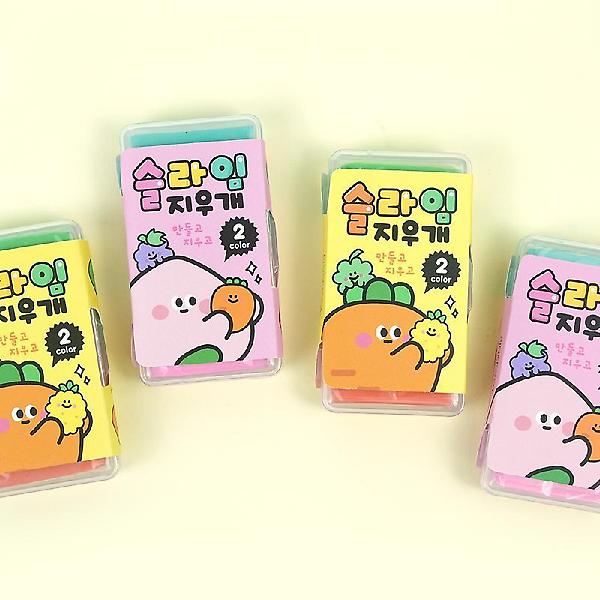  당근친구들 슬라임 케이스 지우개 2종세트