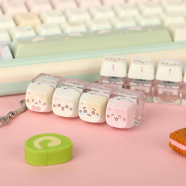  SPM 고양이 MBTI 키보드키링 키캡키링 기계식 딸깍이 청축 키홀더 4구 열쇠고리