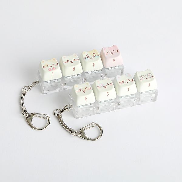  SPM 고양이 MBTI 키보드키링 키캡키링 기계식 딸깍이 청축 키홀더 4구 열쇠고리