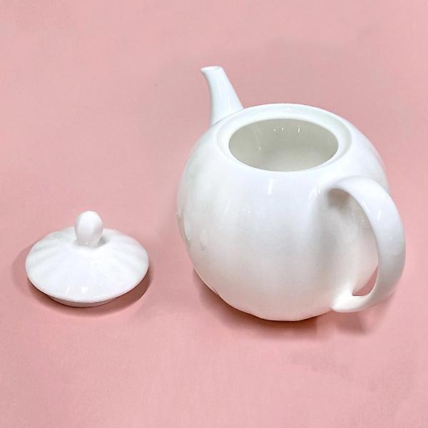  고원 펌킨 티포트 화이트 500ml 도자기 티팟 차주전자