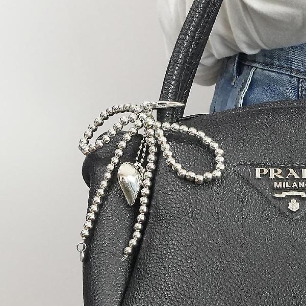  리본 진주 키링