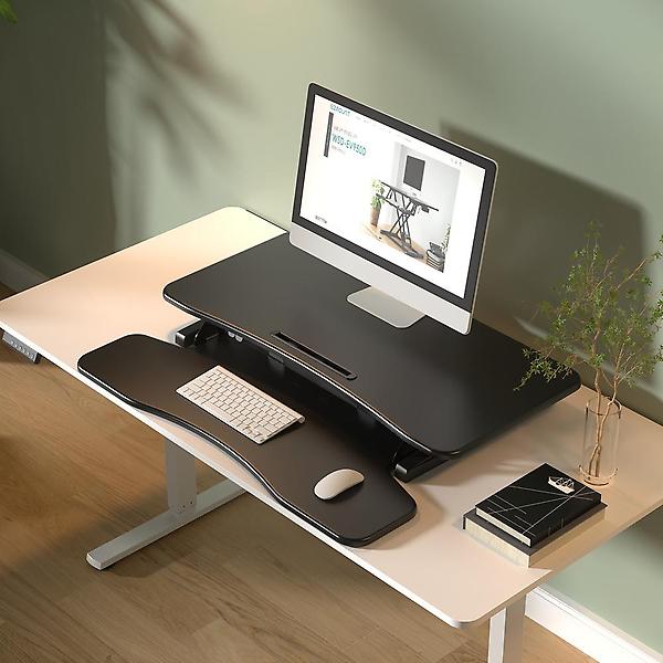  이지마운트 전동 모션 스탠드 스탠딩 데스크 책상 테이블 높이조절 듀얼모니터 WSD-EV950D