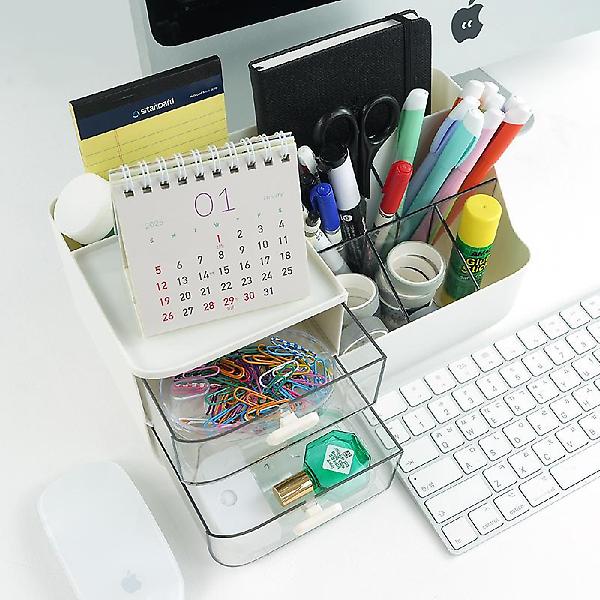  2단 서랍 데스크 정리함