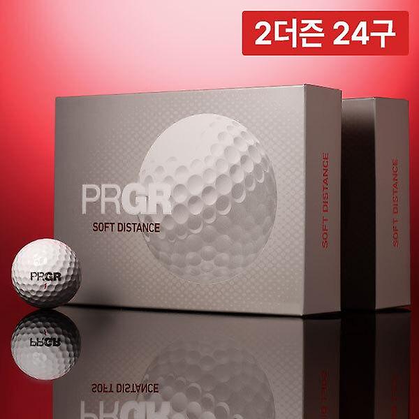  [2더즌 24구] 프로기아 PRGR NEW 소프트 디스턴스 2피스 12구 골프공+쇼핑백 2개
