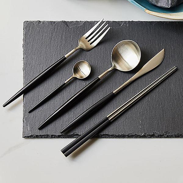 오리스타 커트러리 모던 샤인 블랙 젓가락 양식기