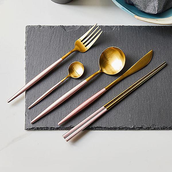  오리스타 커트러리 모던 핑크 젓가락 양식기