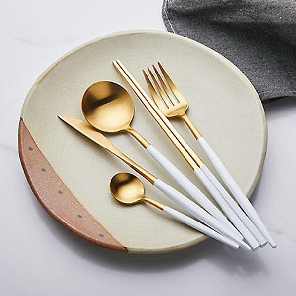  오리스타 커트러리 모던 화이트 디너 나이프 양식기