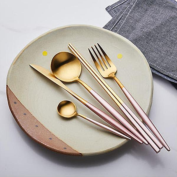  오리스타 커트러리 모던 핑크 디너 나이프 양식기