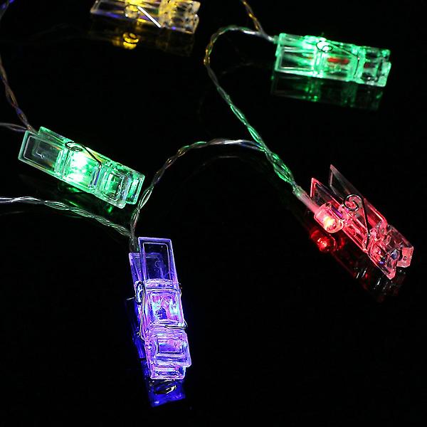  20구 LED 클립 집게 전구(3M) (컬러) (점멸) 줄조명