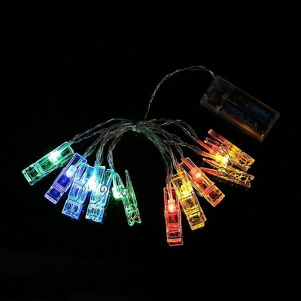  10구 LED 클립 집게 전구 2p(1.5M) (컬러) 사진꾸미기