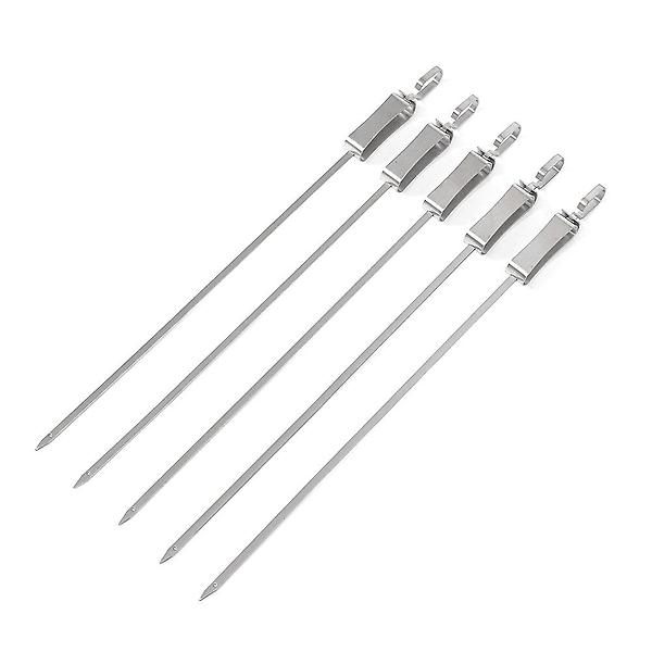  간편 슬라이드 바비큐꼬치 5p세트 스텐 캠핑꼬치 45cm
