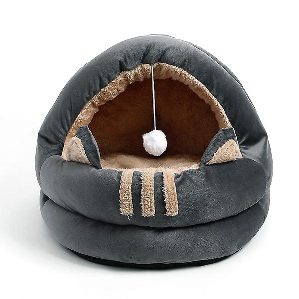  러브펫 고양이 쿠션방석 동굴하우스(40cm) (그레이)