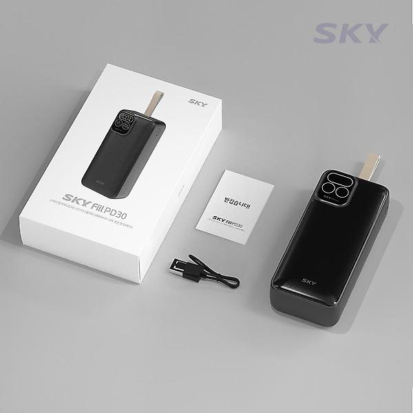  스카이 필 PD30 22.5W LCD 디스플레이 30000mAh 고속 충전 보조배터리
