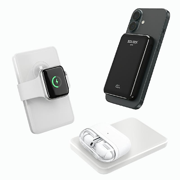  엠피맨 솔리딕스 Air5 3in1 맥세이프 준고체 보조배터리 5000mAh 애플워치 반고체