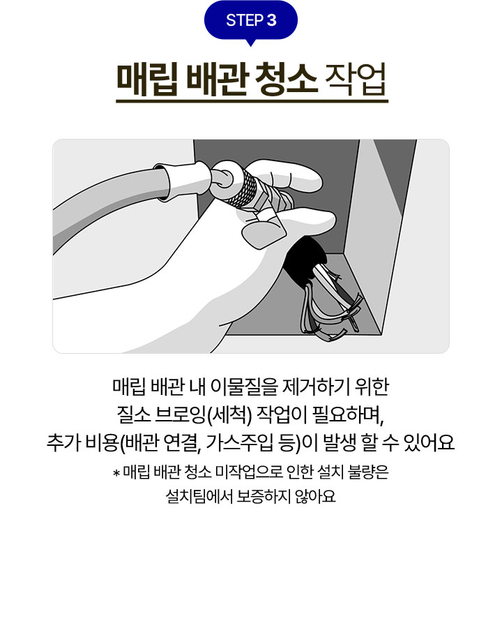 STEP 3 매립 배관 청소 작업